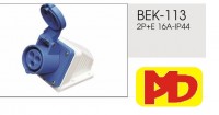 Ổ cắm gắn noiuor không kín nước IP44-BEK-113