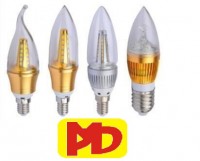 Bóng nến nhôm 3w E14 + E27  (Trắng- Vàng)