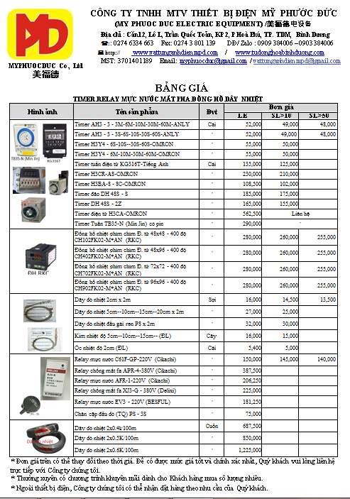 timer relay mực nước